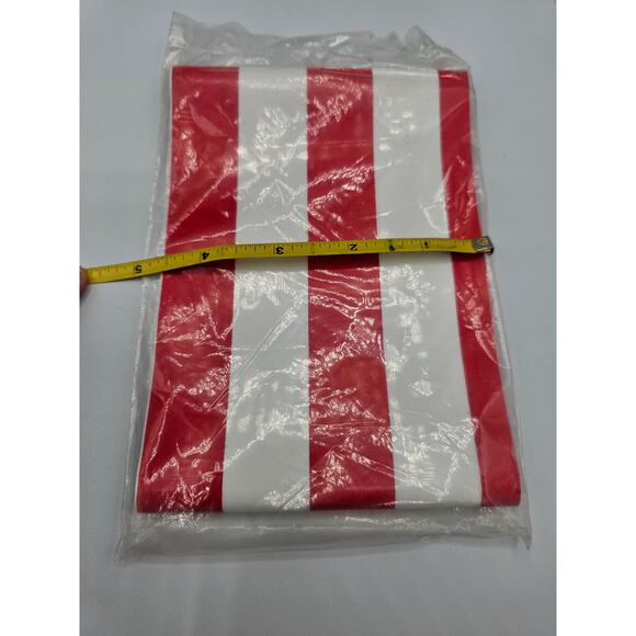 Vintage 1960s Candystripe Ribbon Christmas Decor Red White Lantern Post Trim - Picture 3 of 3